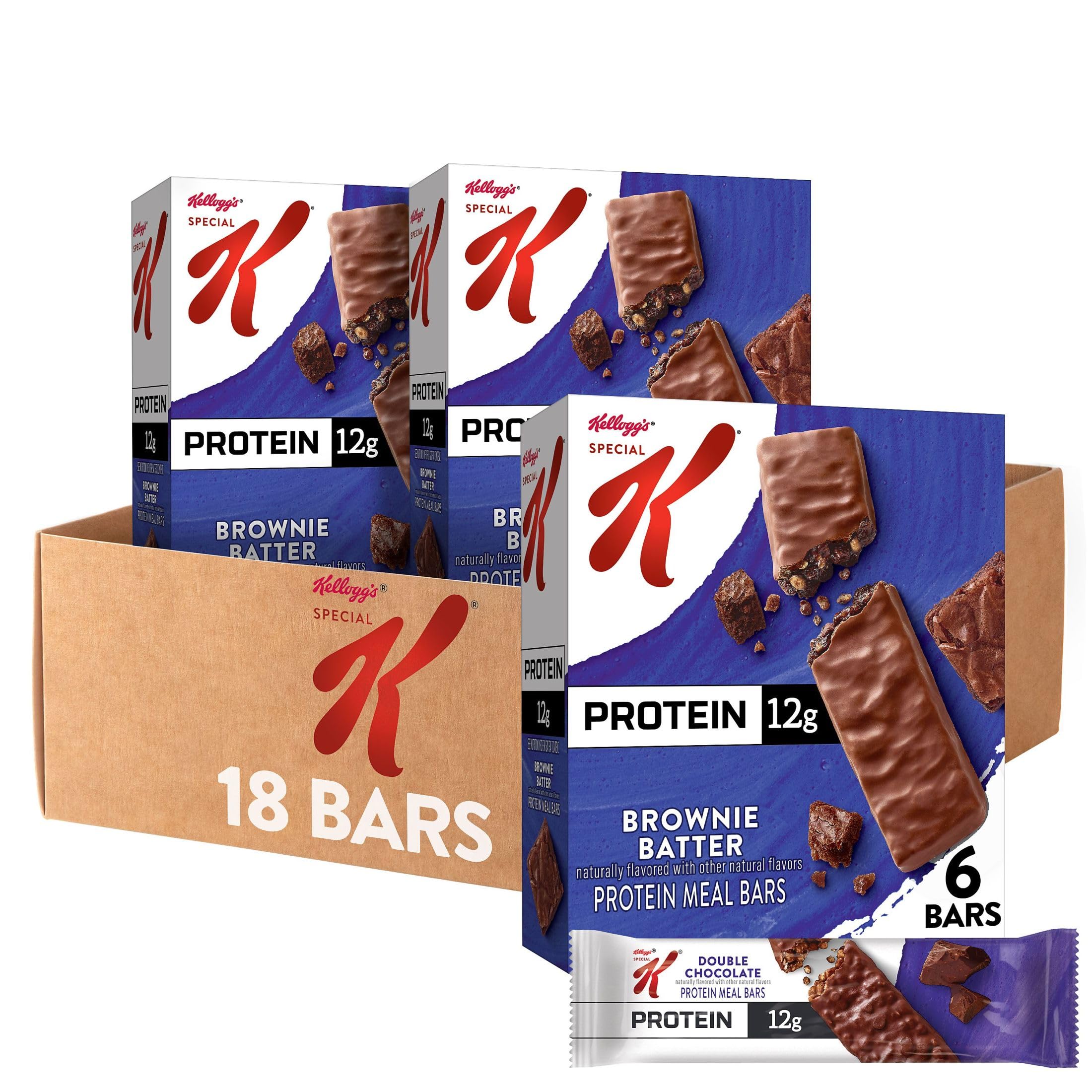 Kellogg's Special K front packaging showing brownie batter bars and benefits