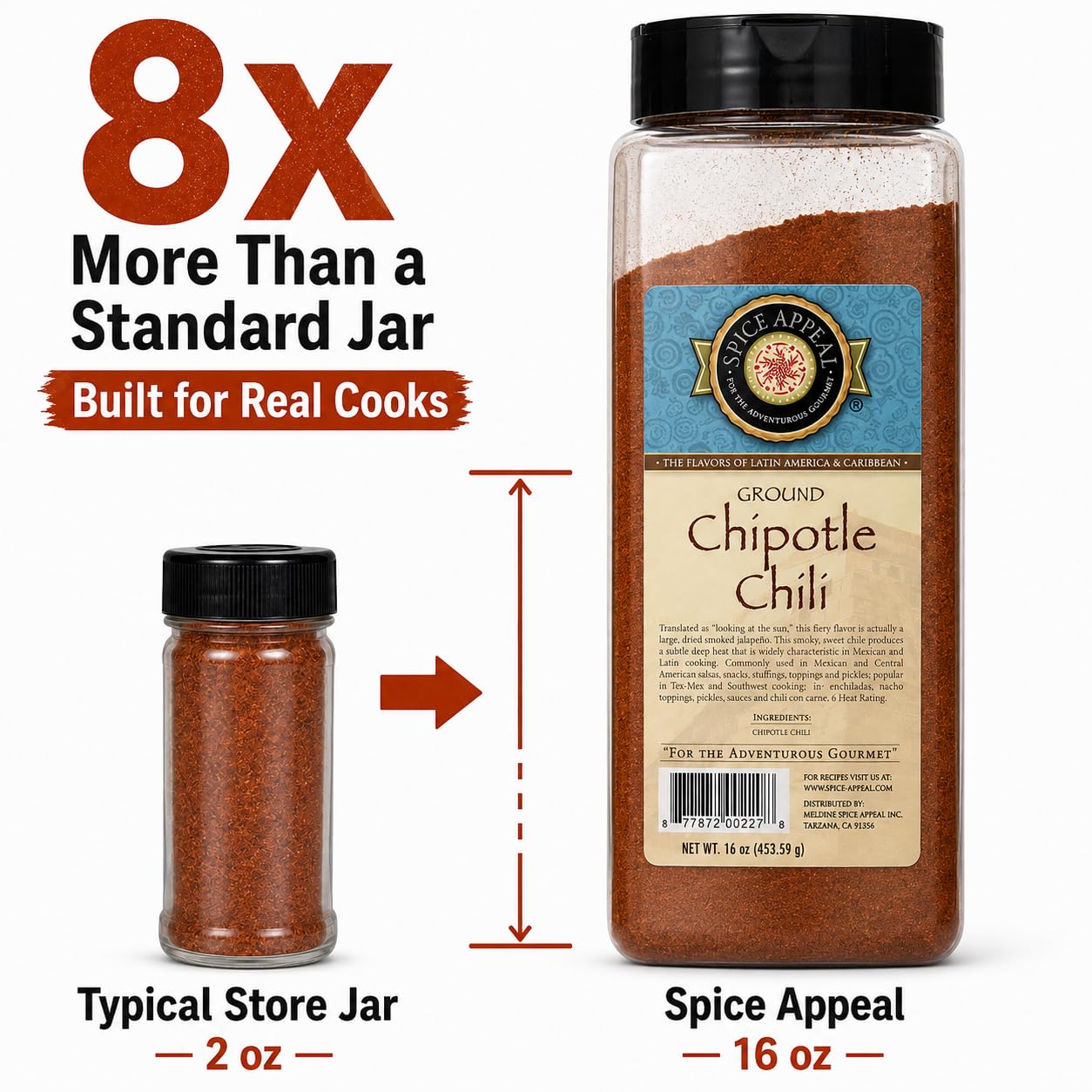 Spice Appeal label close-up highlighting single-ingredient transparency benefit