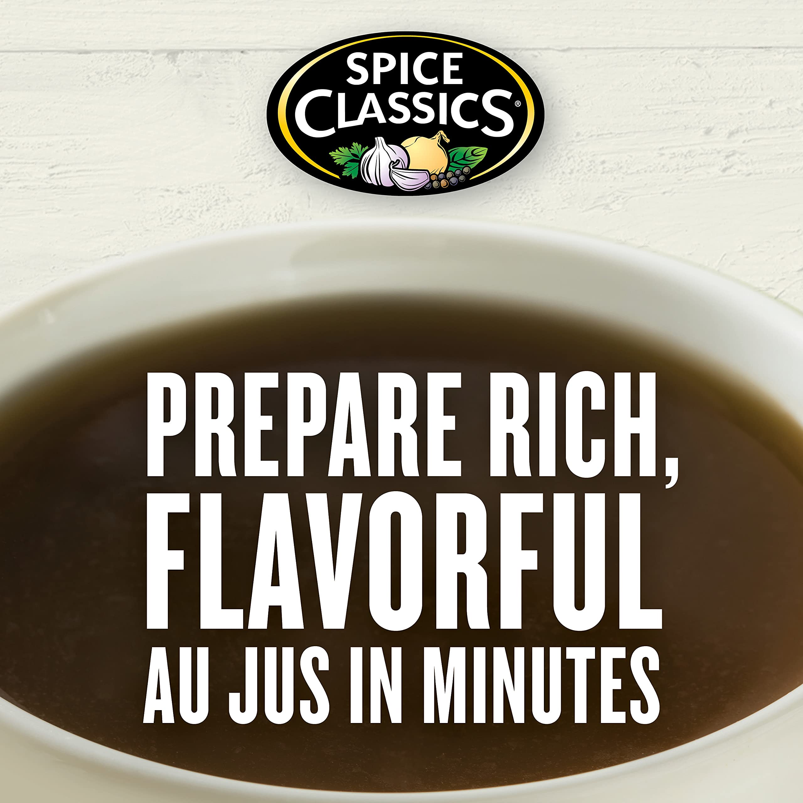 Spice Classics large kitchen batch of au jus being held warm for service