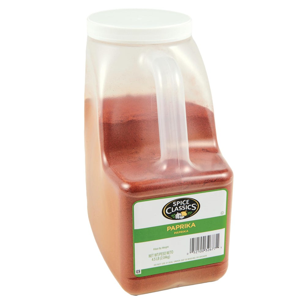 Spice Classics front container showing size and bold red paprika color benefit