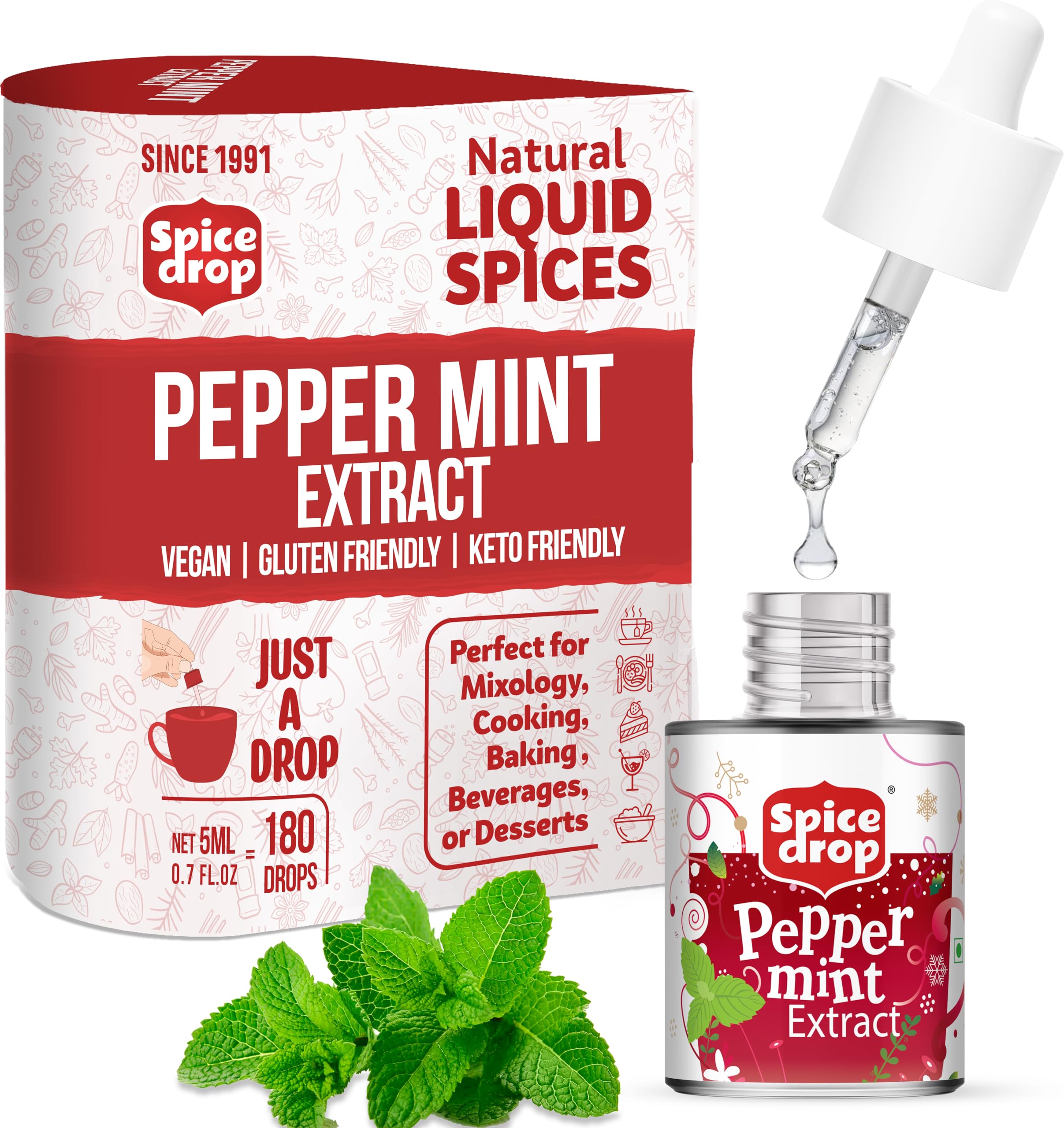 Spice Drop front bottle view showing label and compact size for pantry convenience