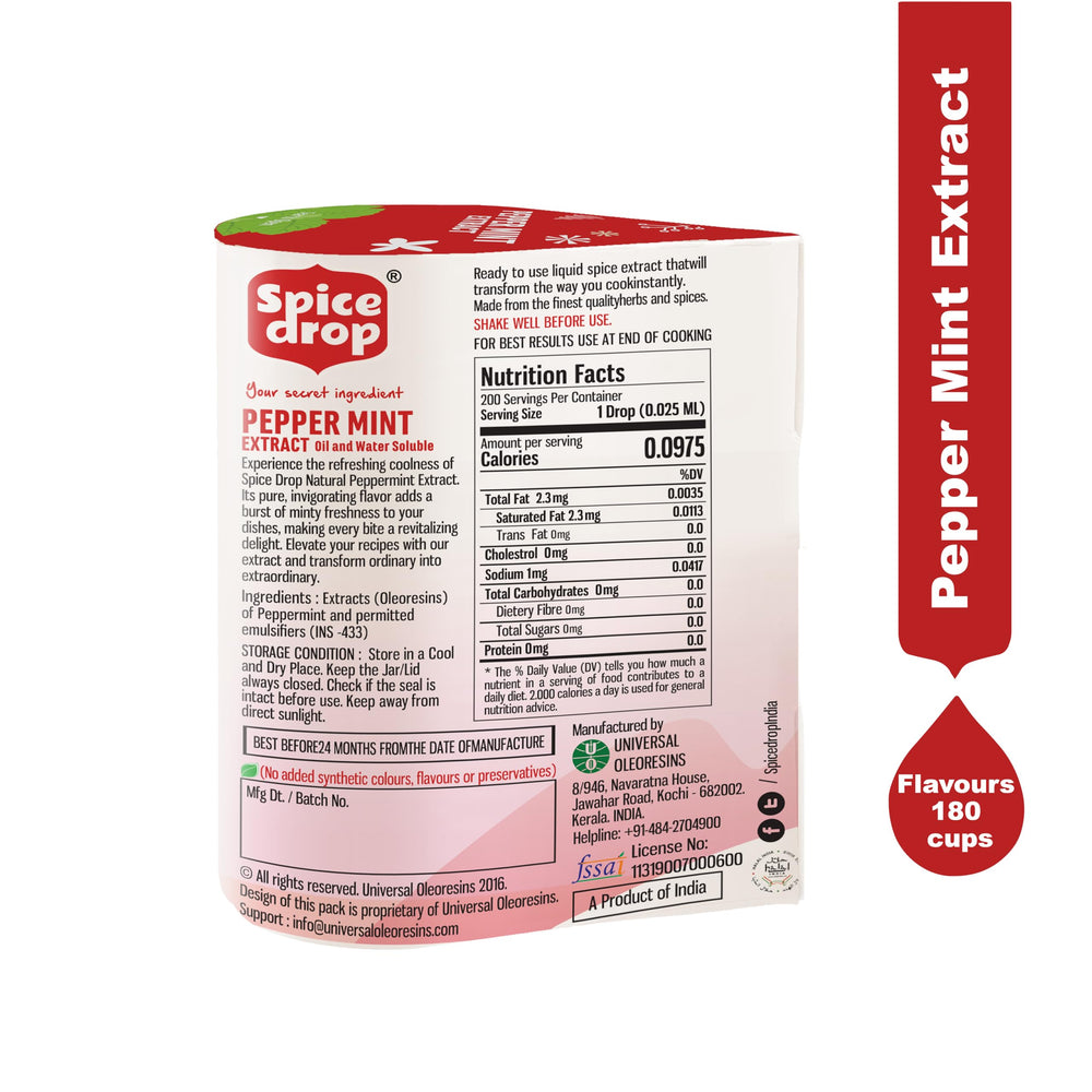 Spice Drop peppermint extract dropped into a latte to add bright mint aroma