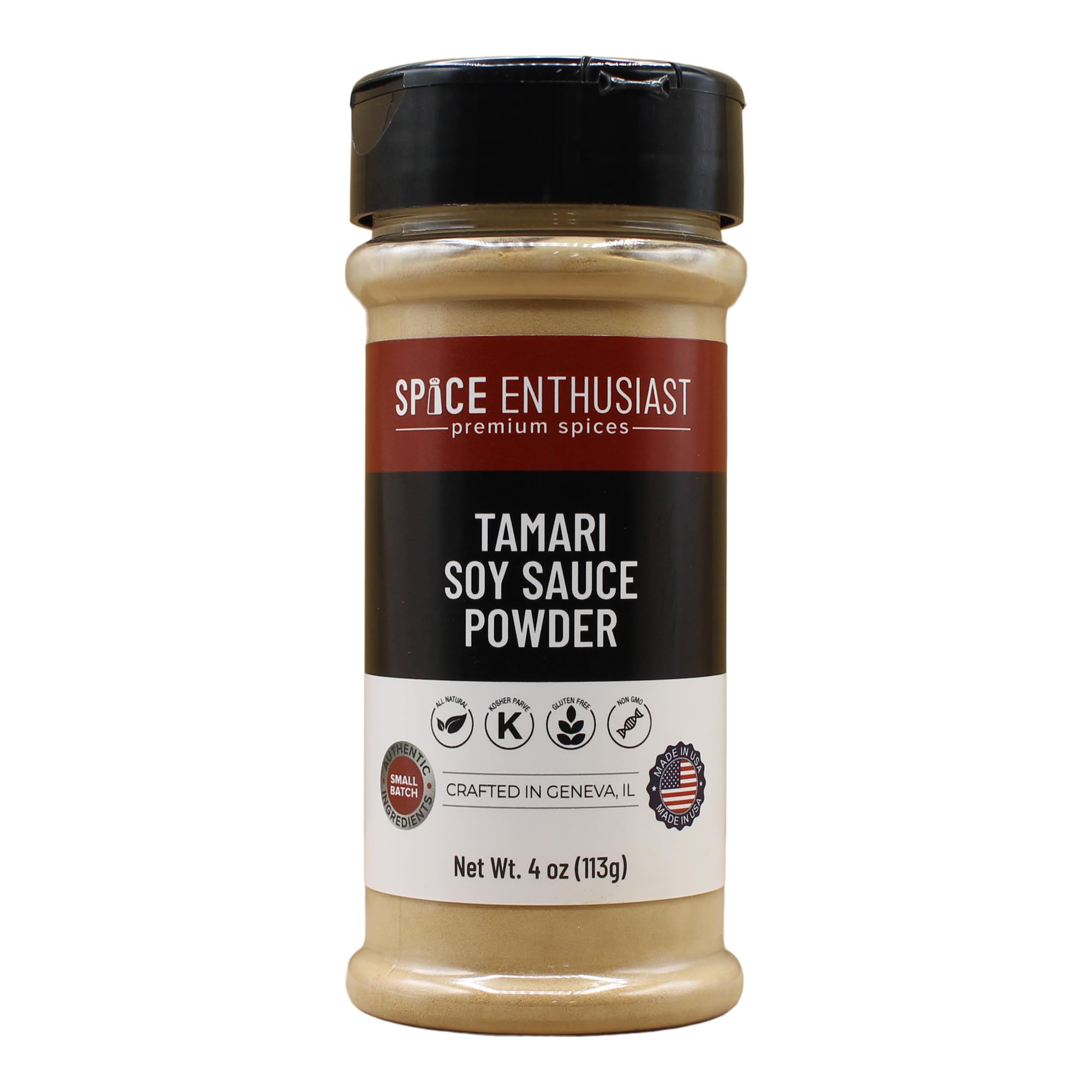 Spice Enthusiast tamari powder front packaging showing label and benefits