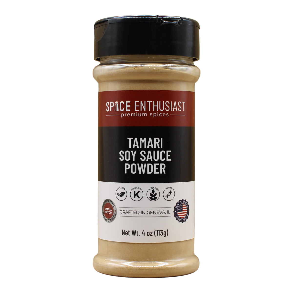 Spice Enthusiast tamari powder front packaging showing label and benefits