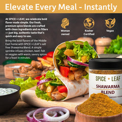 SPICE + LEAF open jar revealing coarse shawarma mix and easy-to-use freshness benefit