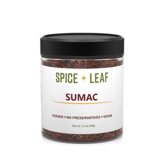 SPICE + LEAF front packaging showing 3.5 oz jar and clear label for freshness
