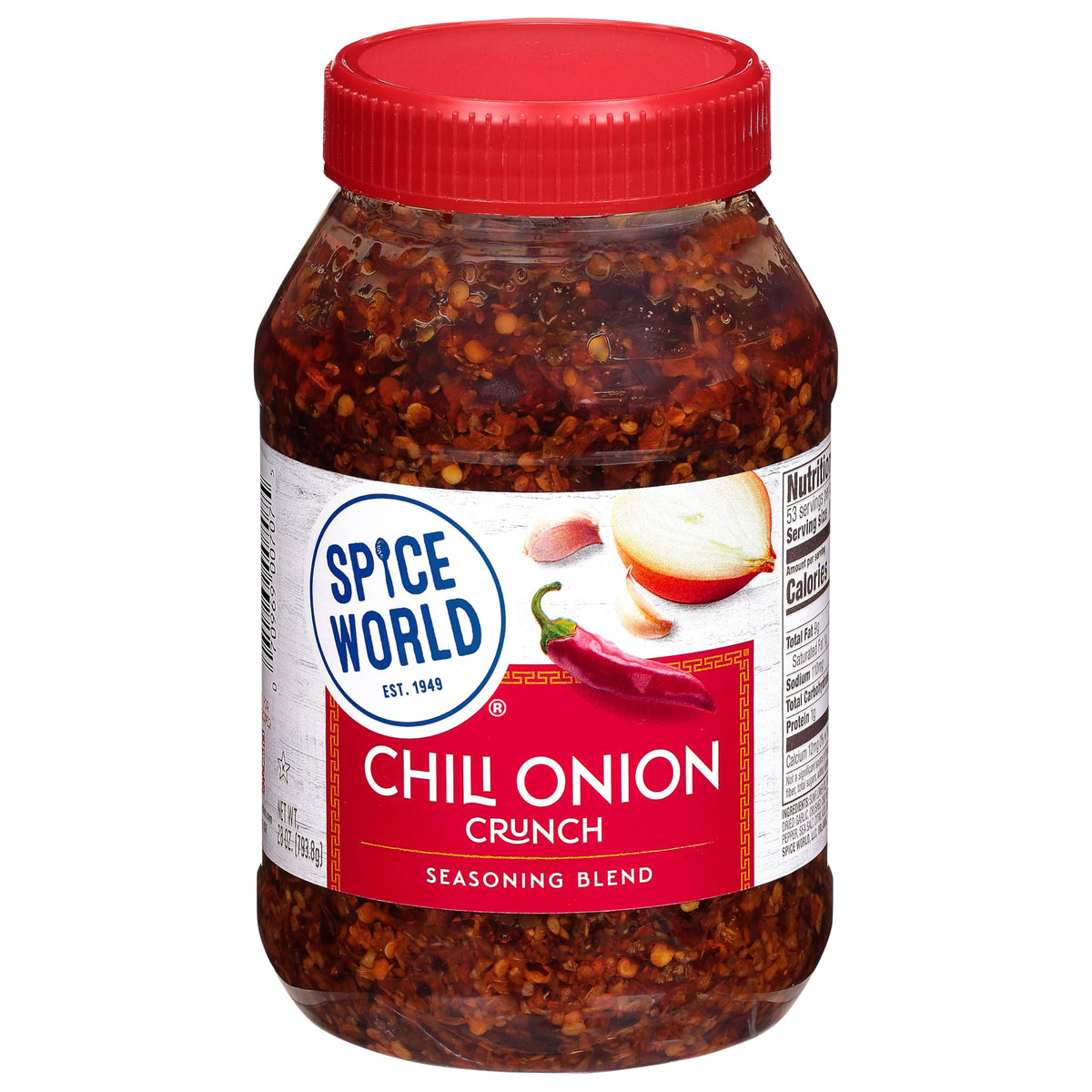 Spice World front label on 28oz jar showing product name and branding clearly