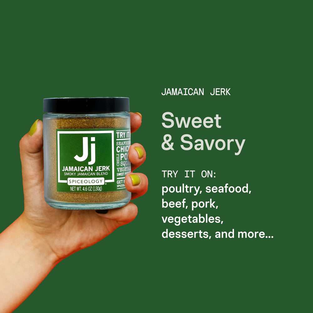 Spiceology jar beside grill tools, convenient countertop access for grilling benefit