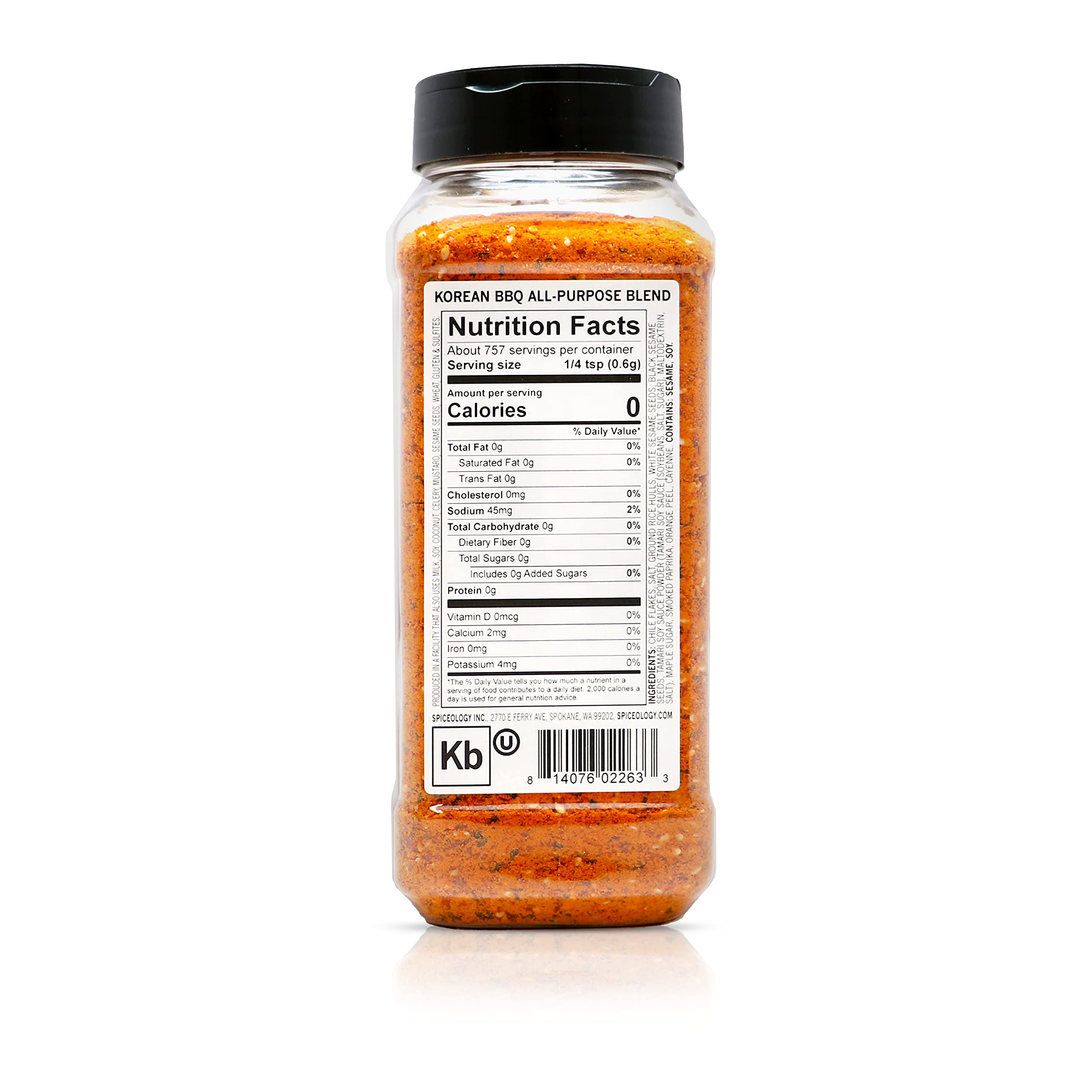 Open jar of Spiceology Korean BBQ seasoning showcasing fresh-ground spices