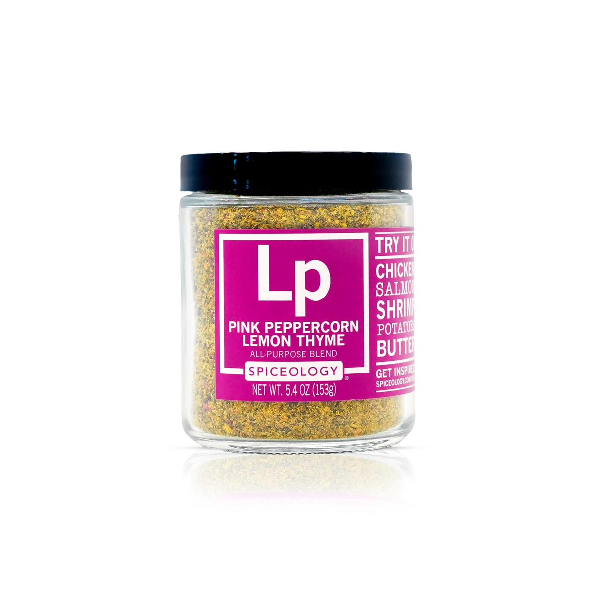 Spiceology jar front view showing label and vibrant seasoning — clear display for gifting