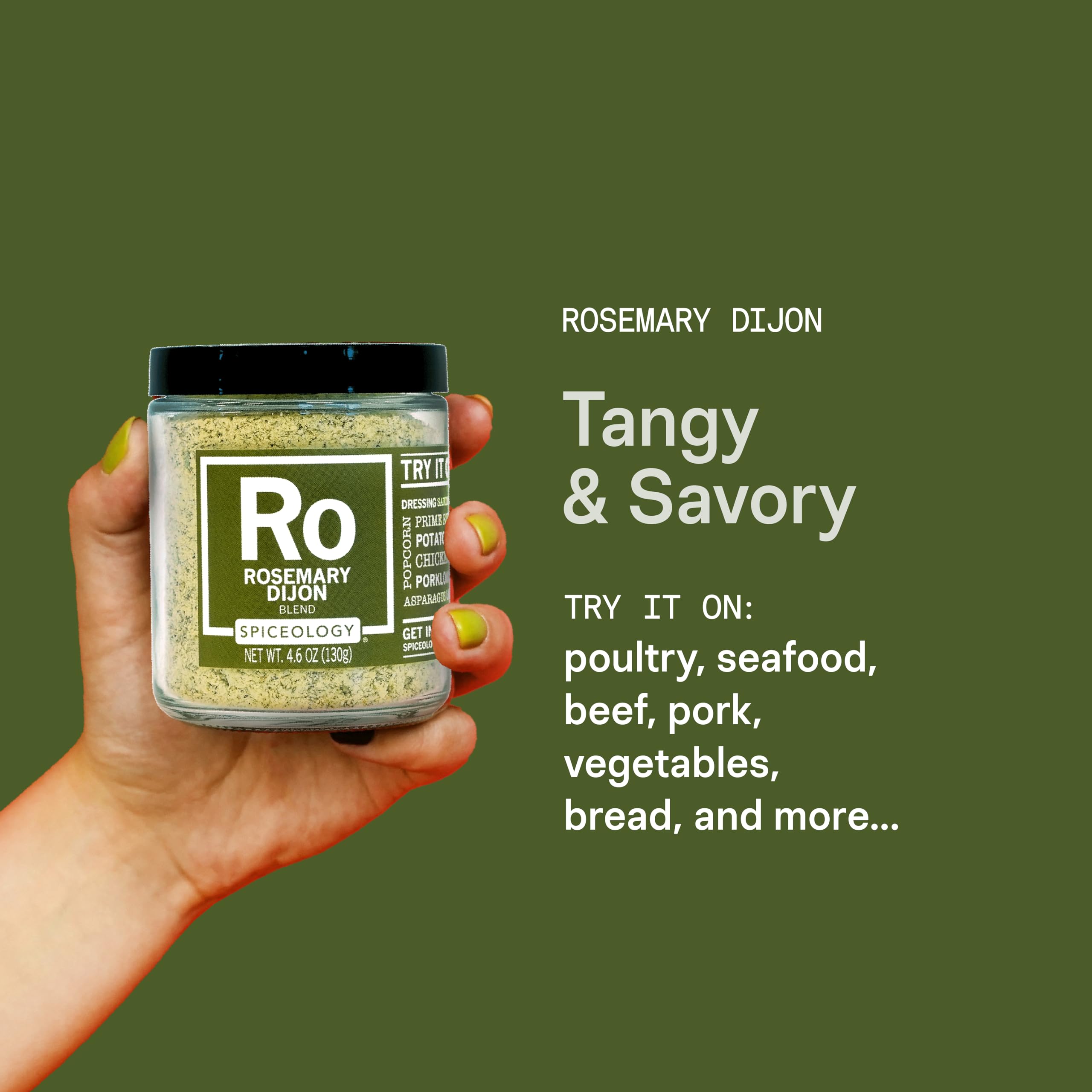 Salad dressing mixed with Spiceology rosemary Dijon offering instant vinaigrette
