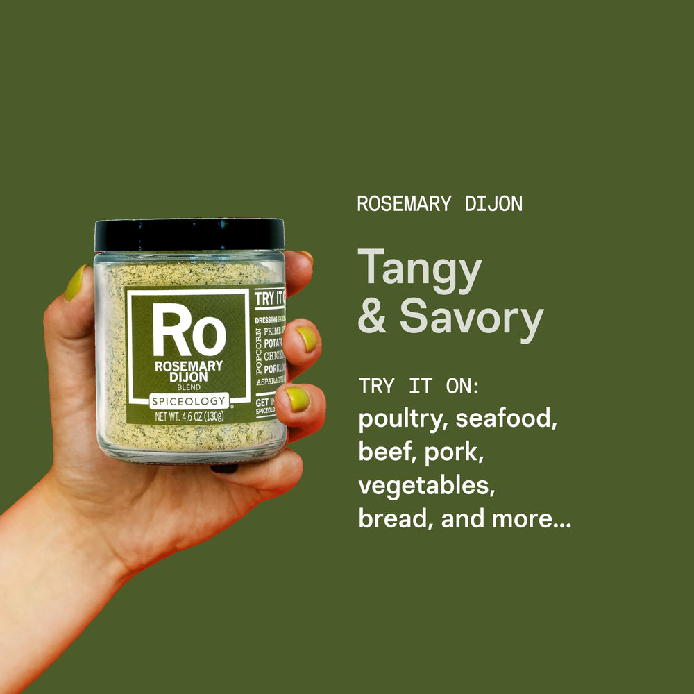 Salad dressing mixed with Spiceology rosemary Dijon offering instant vinaigrette