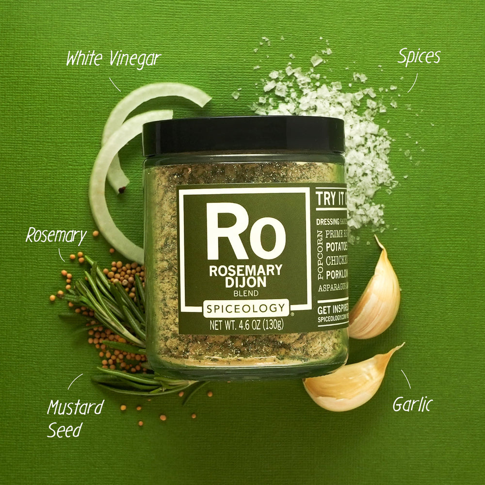 Roasted chicken seasoned with Spiceology rosemary Dijon delivering crisp crust
