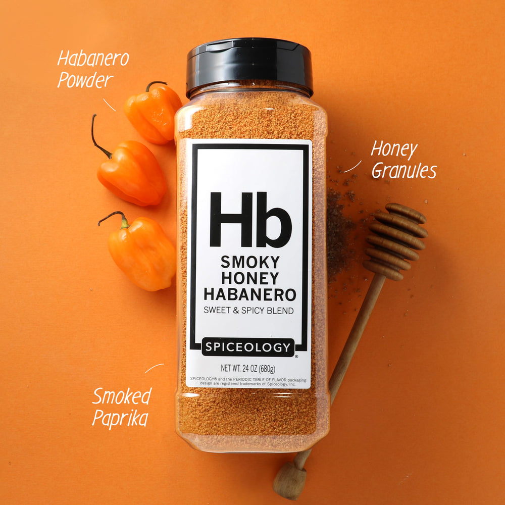 Spiceology close-up texture of granulated honey and spices, demonstrates caramelizing sugars