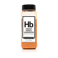 Spiceology front packaging showing 24 oz container and bold label, highlights generous size