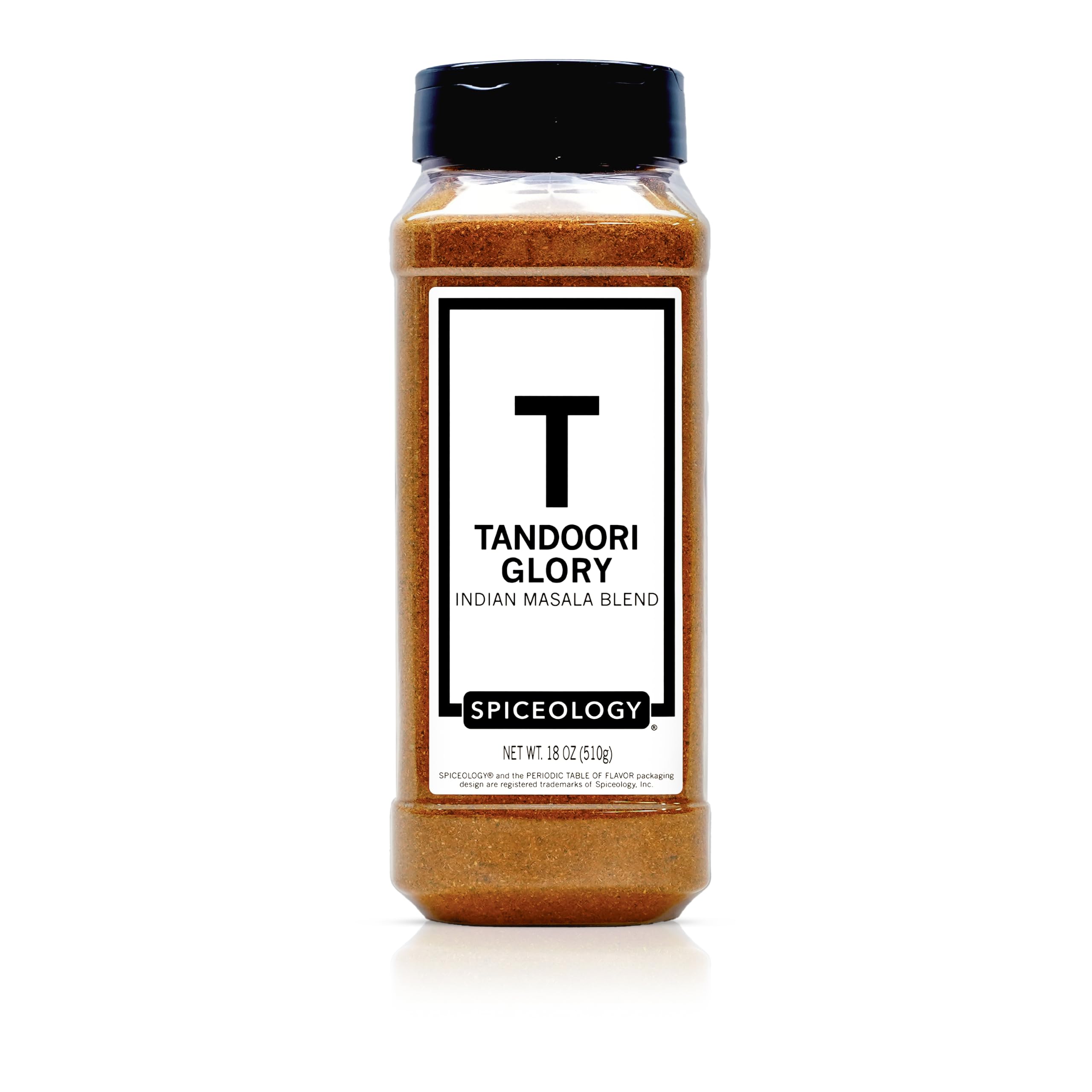 Spiceology front packaging showing 18 oz jar and label for quick identification