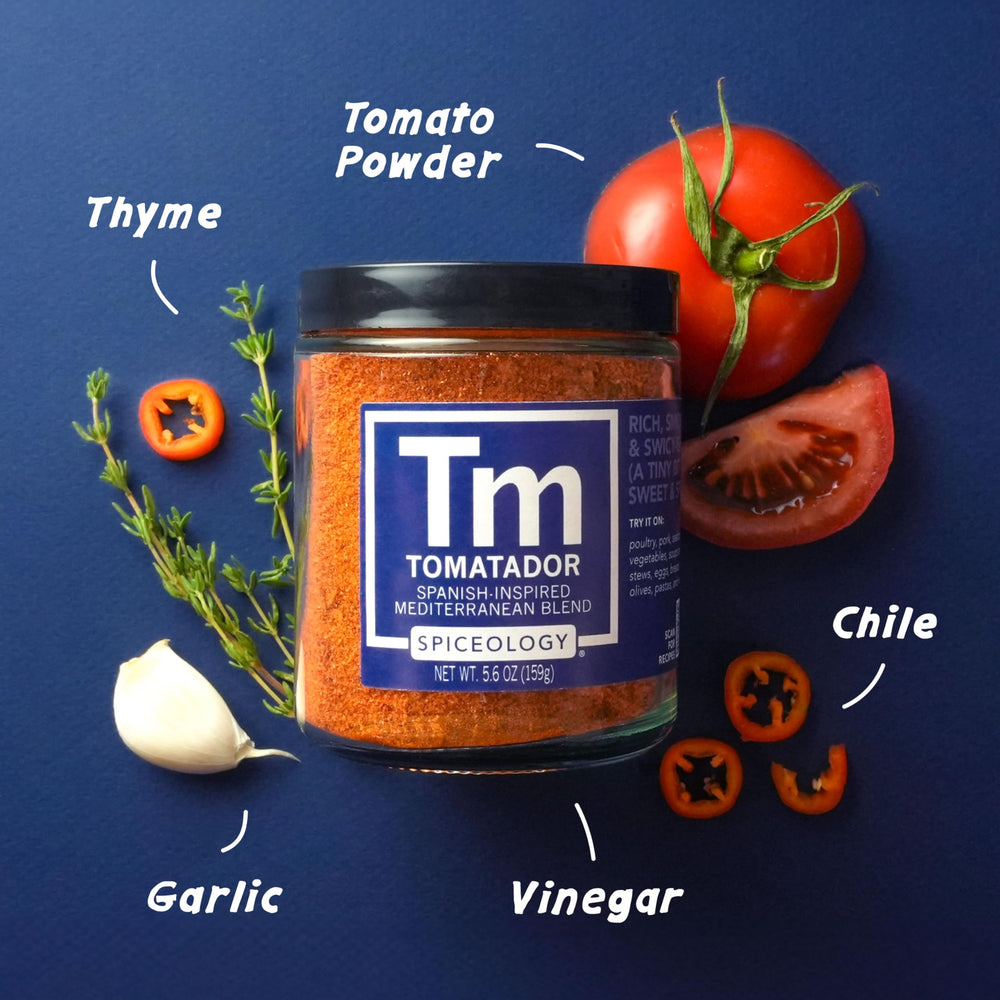 Spiceology Tomatador close-up texture showing ground paprika and tomato for aroma