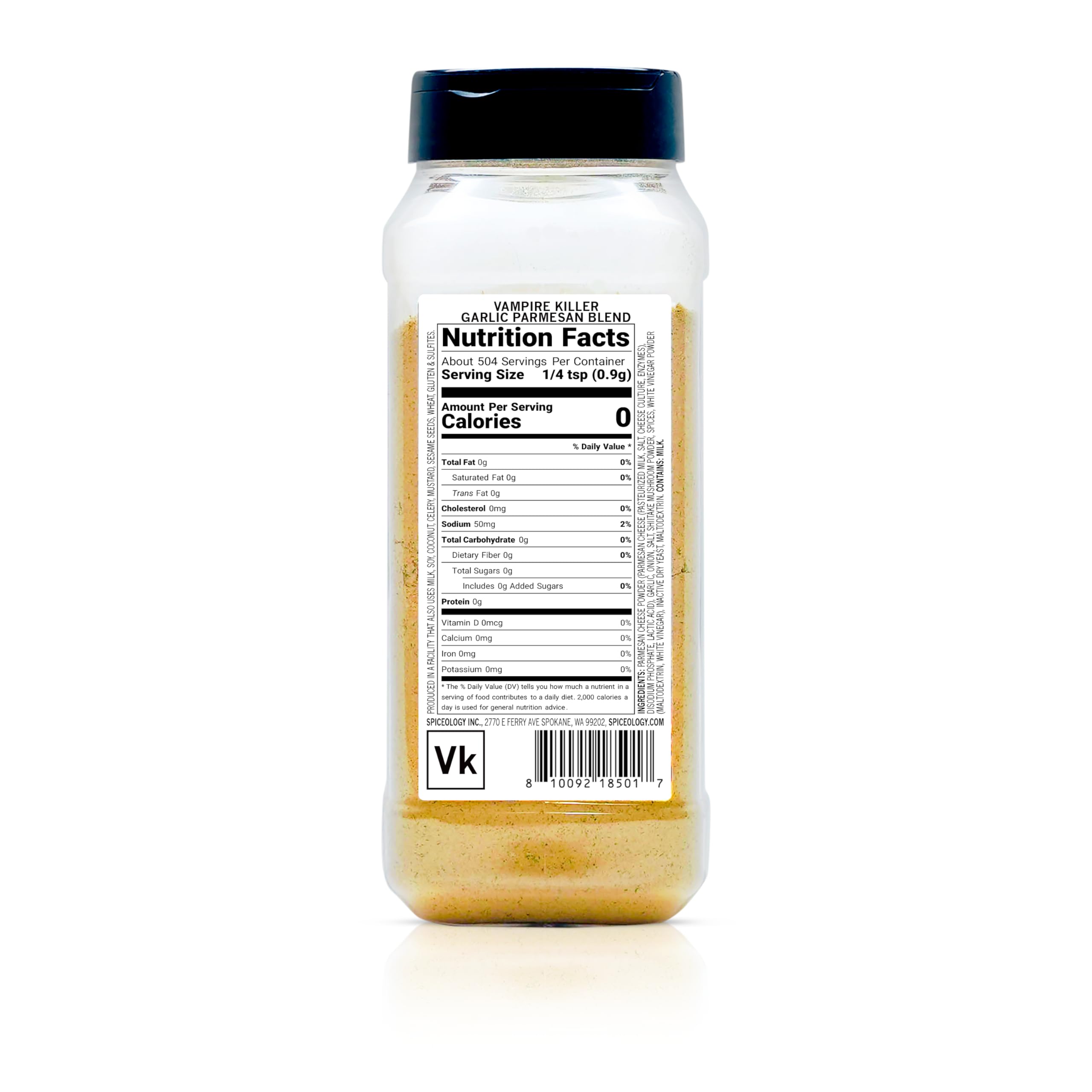 Spiceology jar open with spoon showing convenient shaker access and portion control