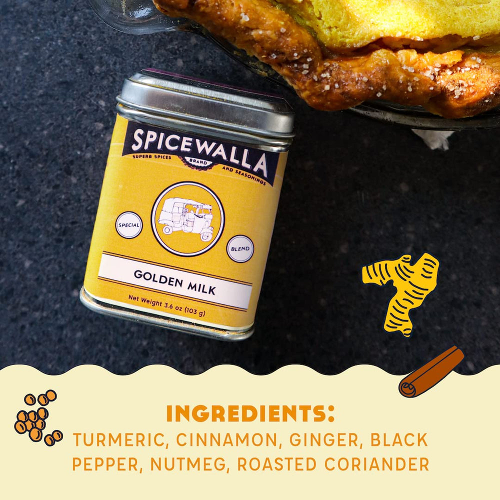 SPICEWALLA turmeric, cinnamon, ginger and coriander arranged for freshness