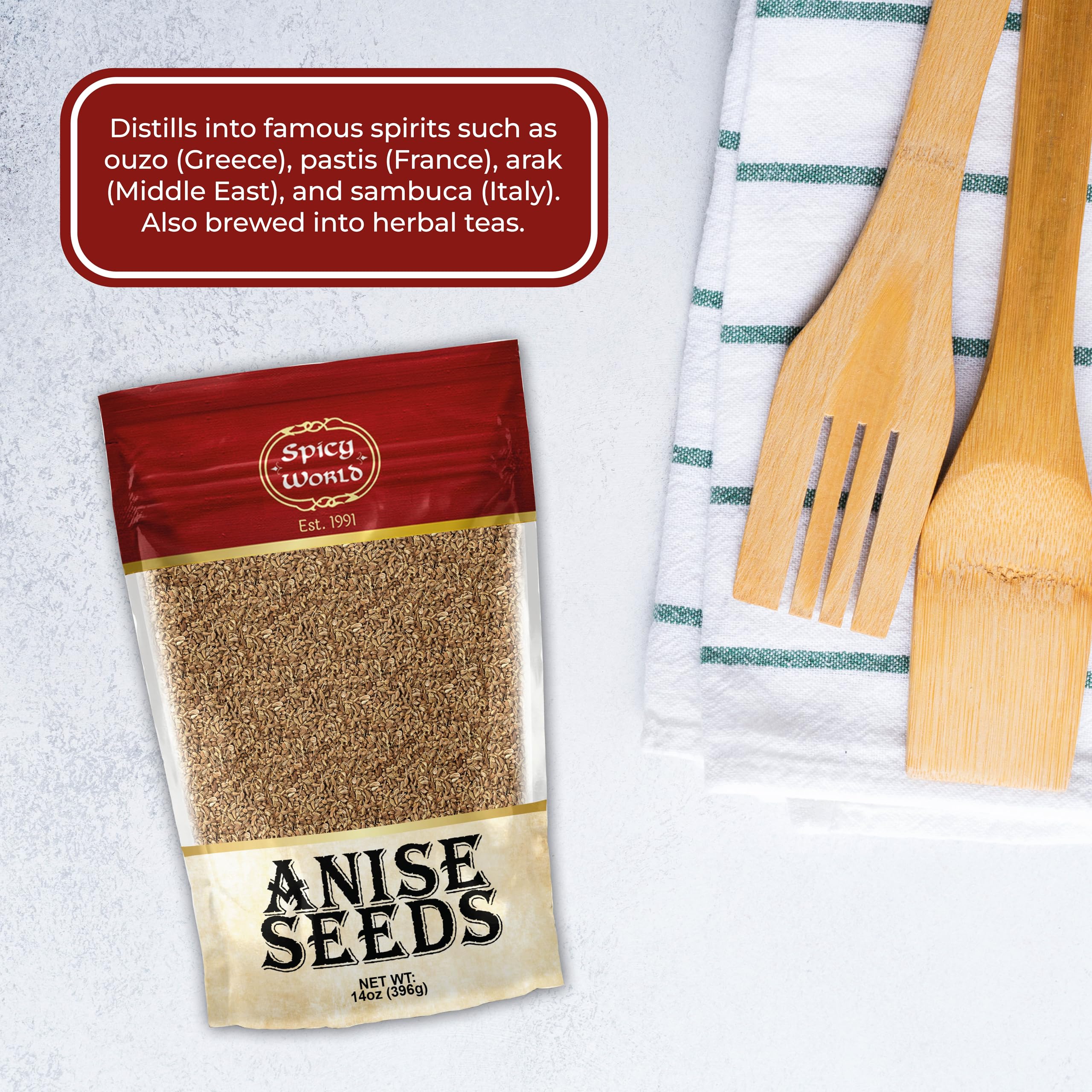 Spicy World label and origin detail emphasizing Egyptian sourcing quality