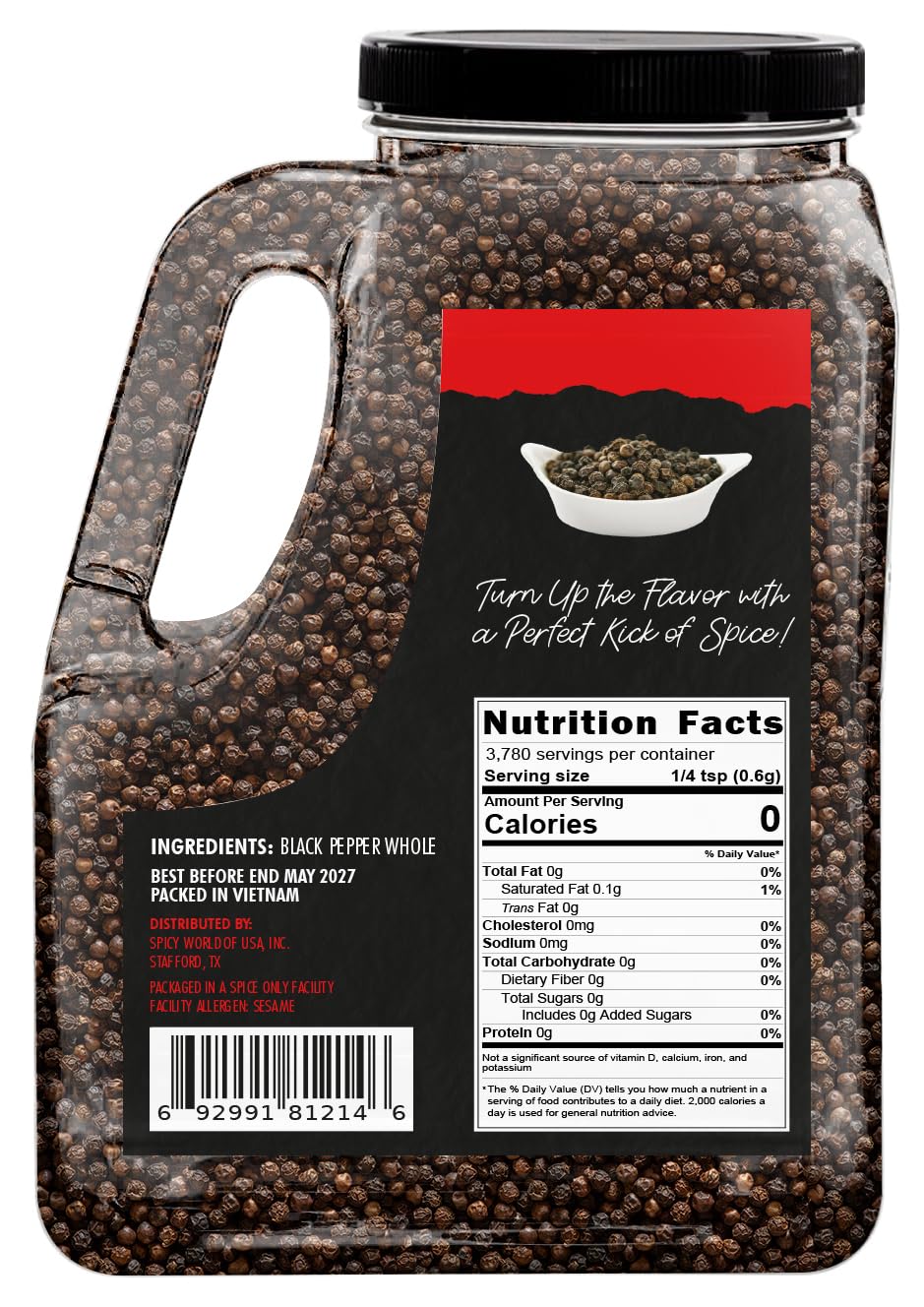 Spicy World close-up peppercorn texture highlighting freshness advantage
