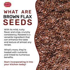 Spoonful of Spicy World flaxseed showing easy portioning and nutrition