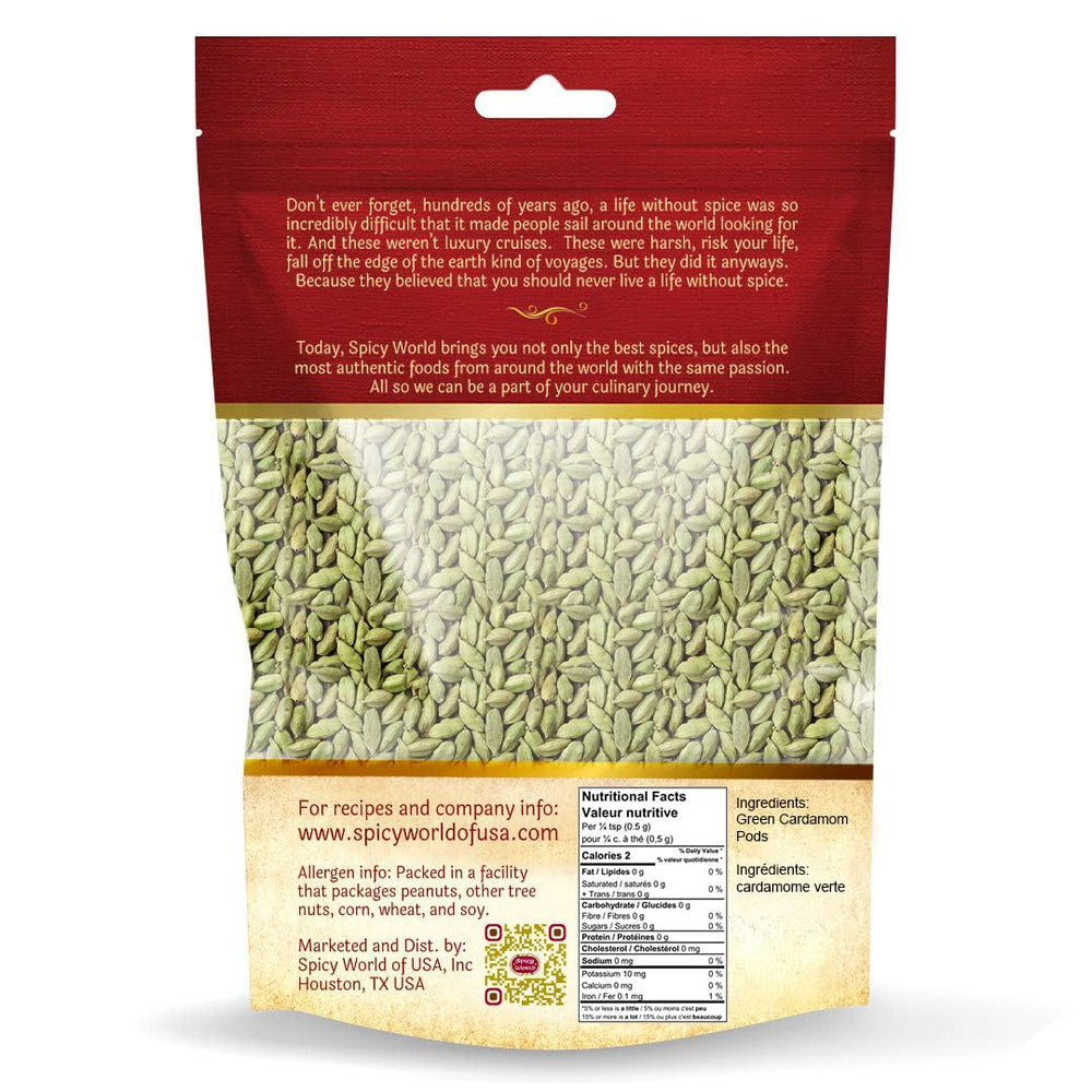 Spicy World resealable bag open to highlight convenience and storage benefit
