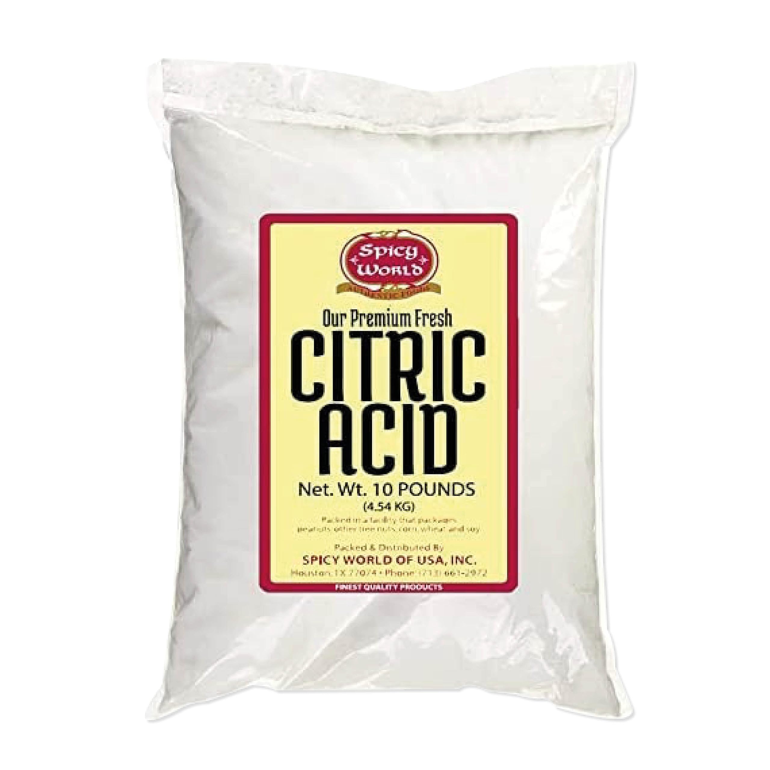 Spicy World front bag view showing 10 lb packaging and clear labeling benefit