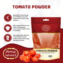 Spicy World close-up texture of tomato powder highlighting fine, uniform granules