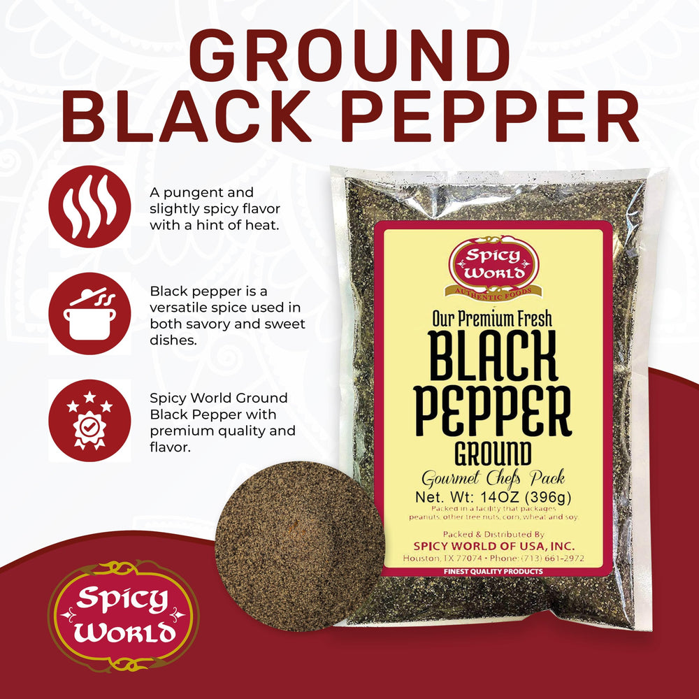 Spicy World close-up of ground black pepper texture highlighting aroma and balance