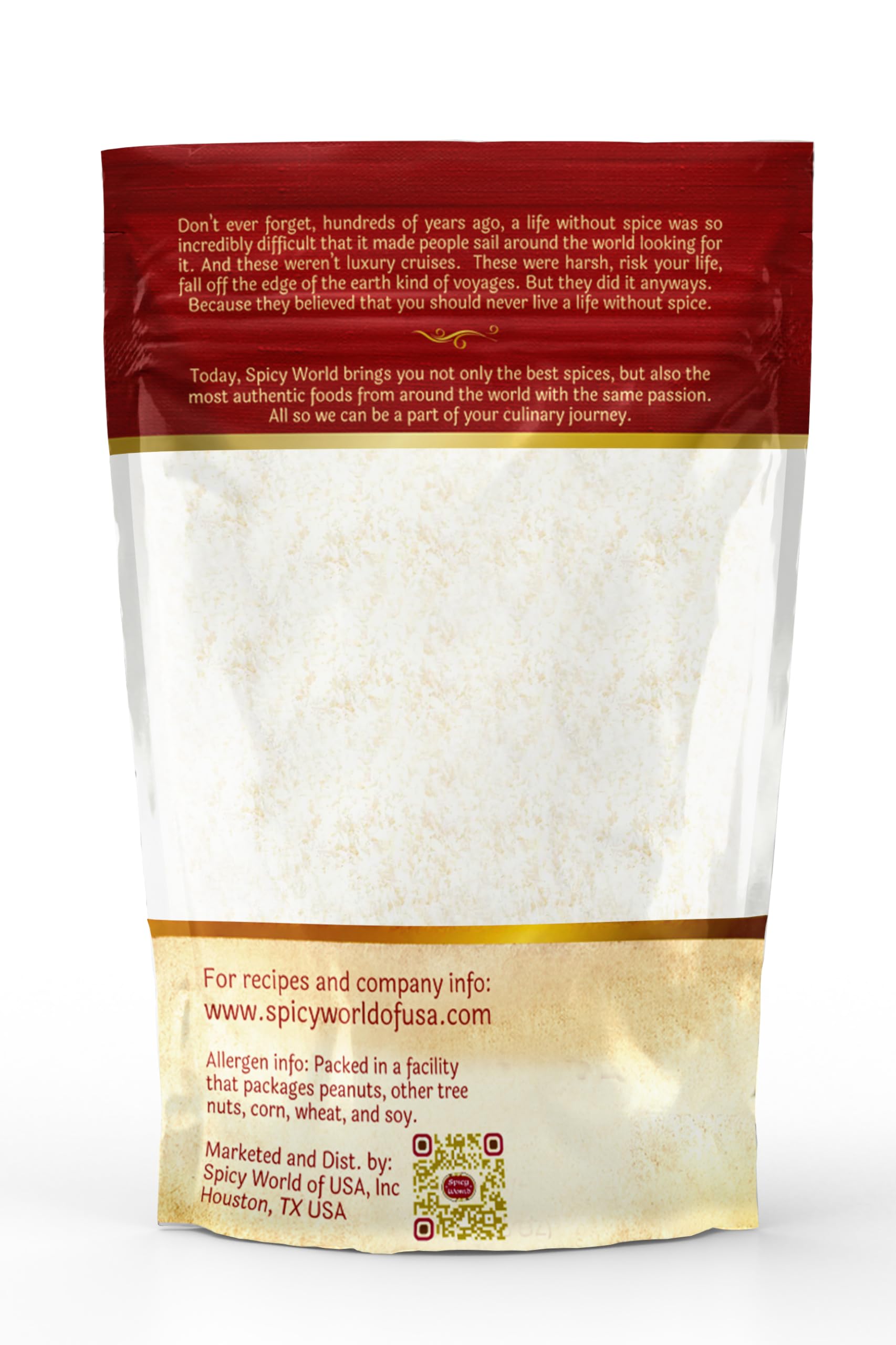 Spicy World coconut next to a ruler for serving size and scale reference