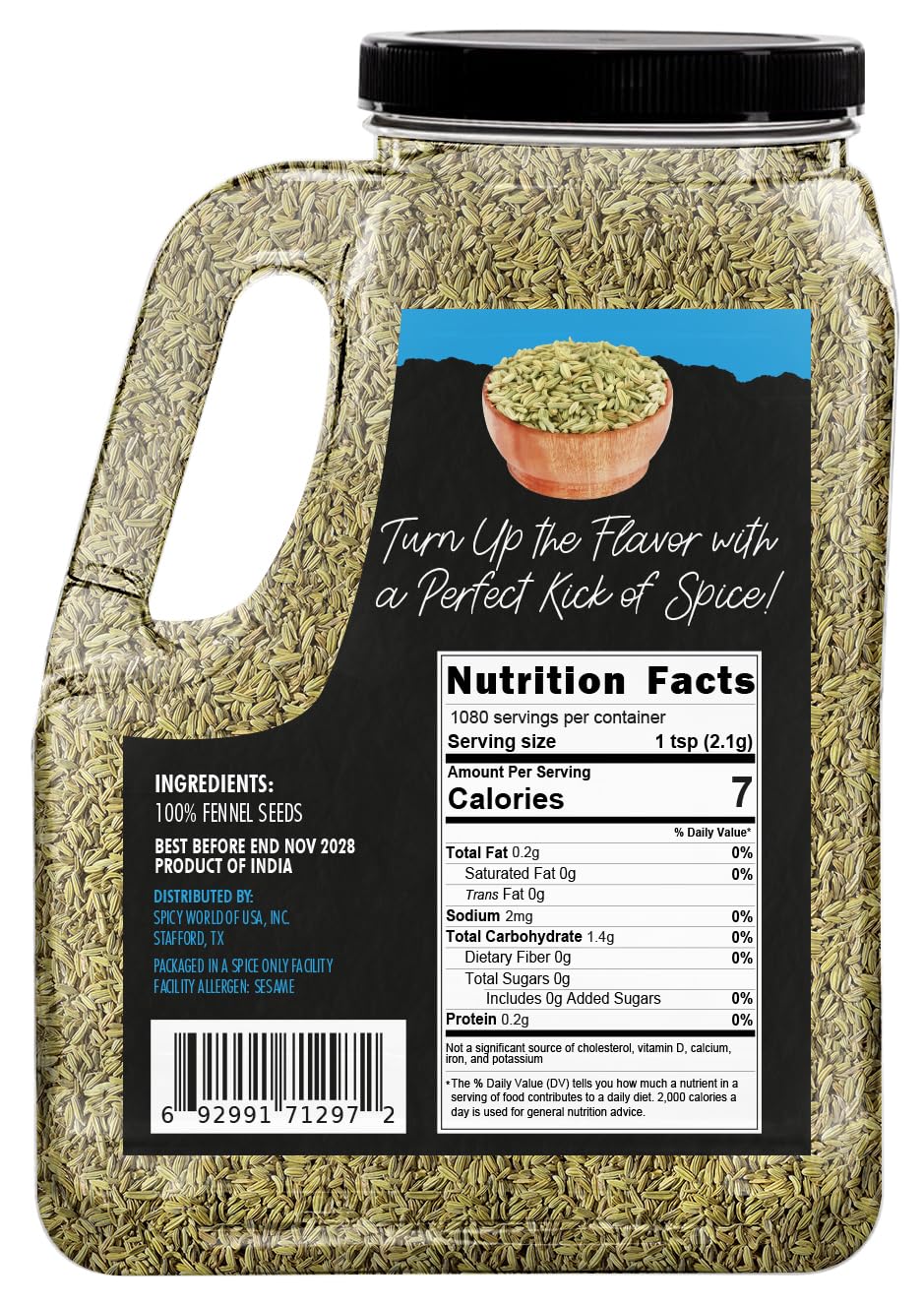 Spicy World close-up of whole fennel seeds highlighting texture and freshness