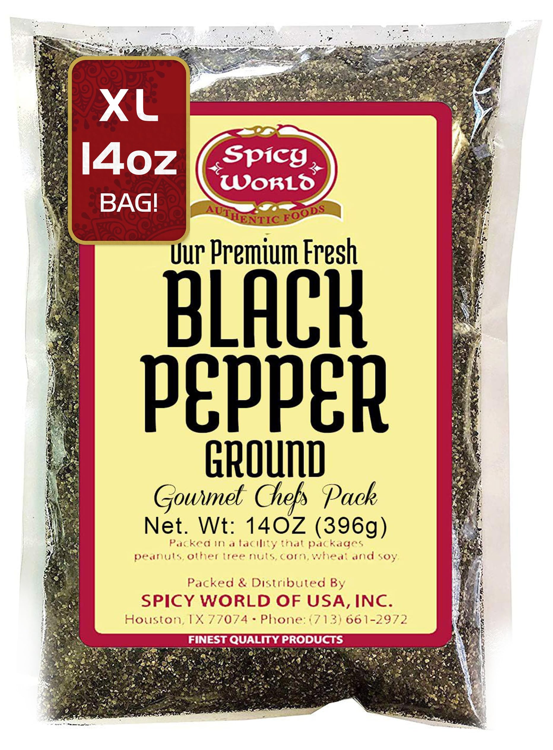 Spicy World front packaging 14 oz bag showing brand and product for pantry convenience
