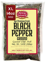 Spicy World front packaging 14 oz bag showing brand and product for pantry convenience