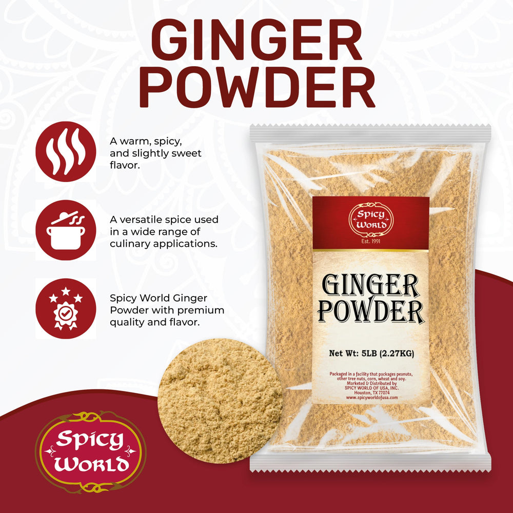 Spicy World close-up of fine ginger powder texture showing smooth grind for blending