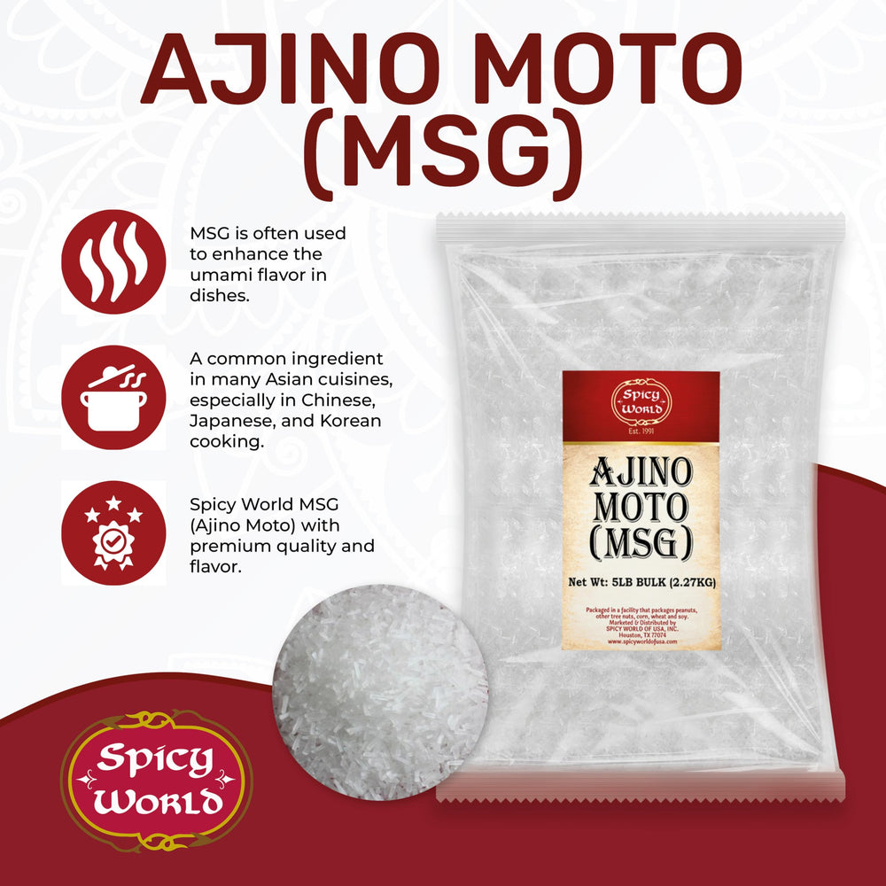 Spicy World MSG close-up granules revealing fine texture for easy mixing