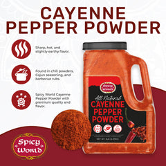 Spicy World scoop of cayenne powder showing measured portion for control