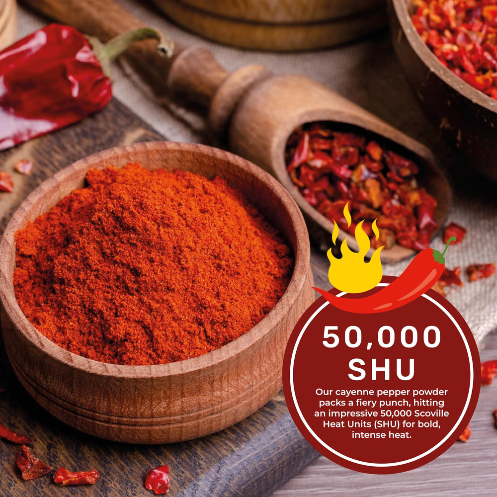 Spicy World jar beside measuring scale to show 5 pound size and value
