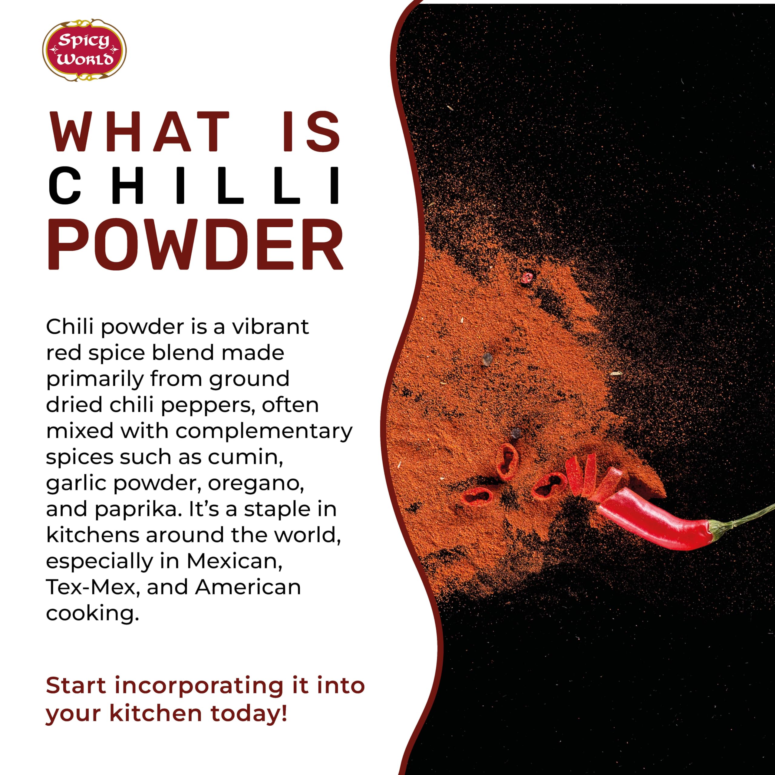 Spicy World spoon measuring powder to control heat in recipes