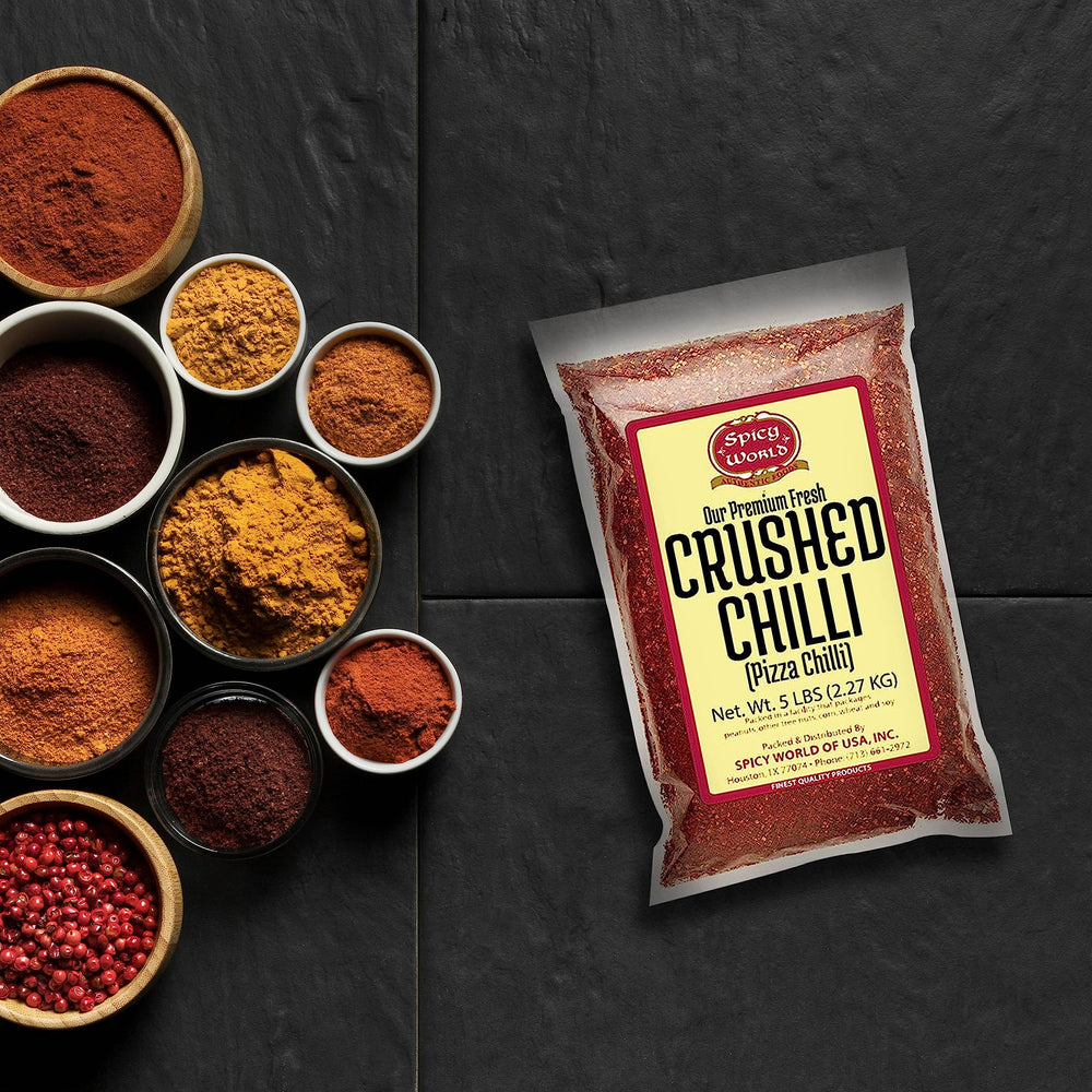 Spicy World vacuum-sealed bag detail showing compressed packaging for freshness
