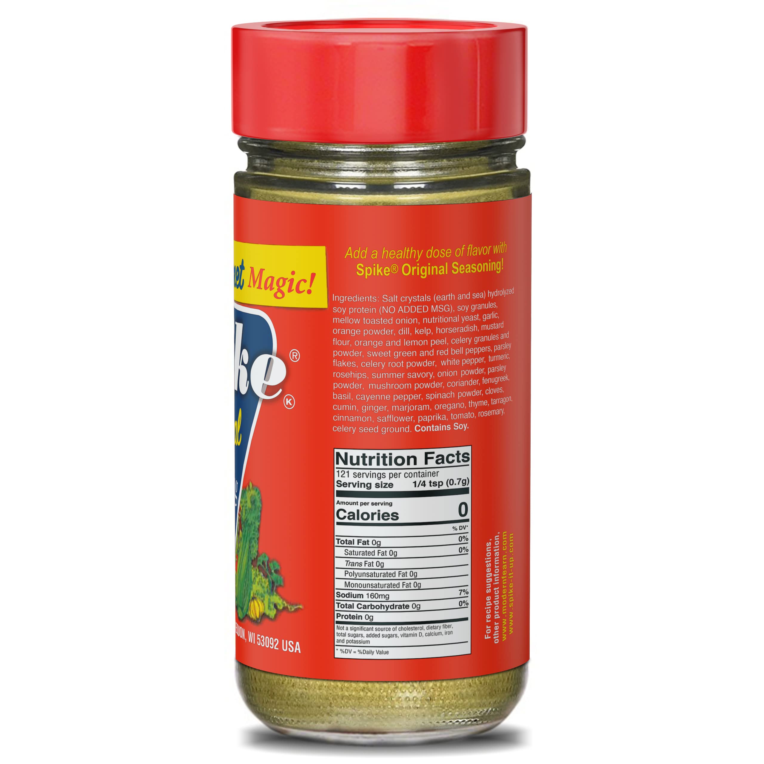Spike original texture sprinkle over surface showing herb and citrus pieces for visual flavor