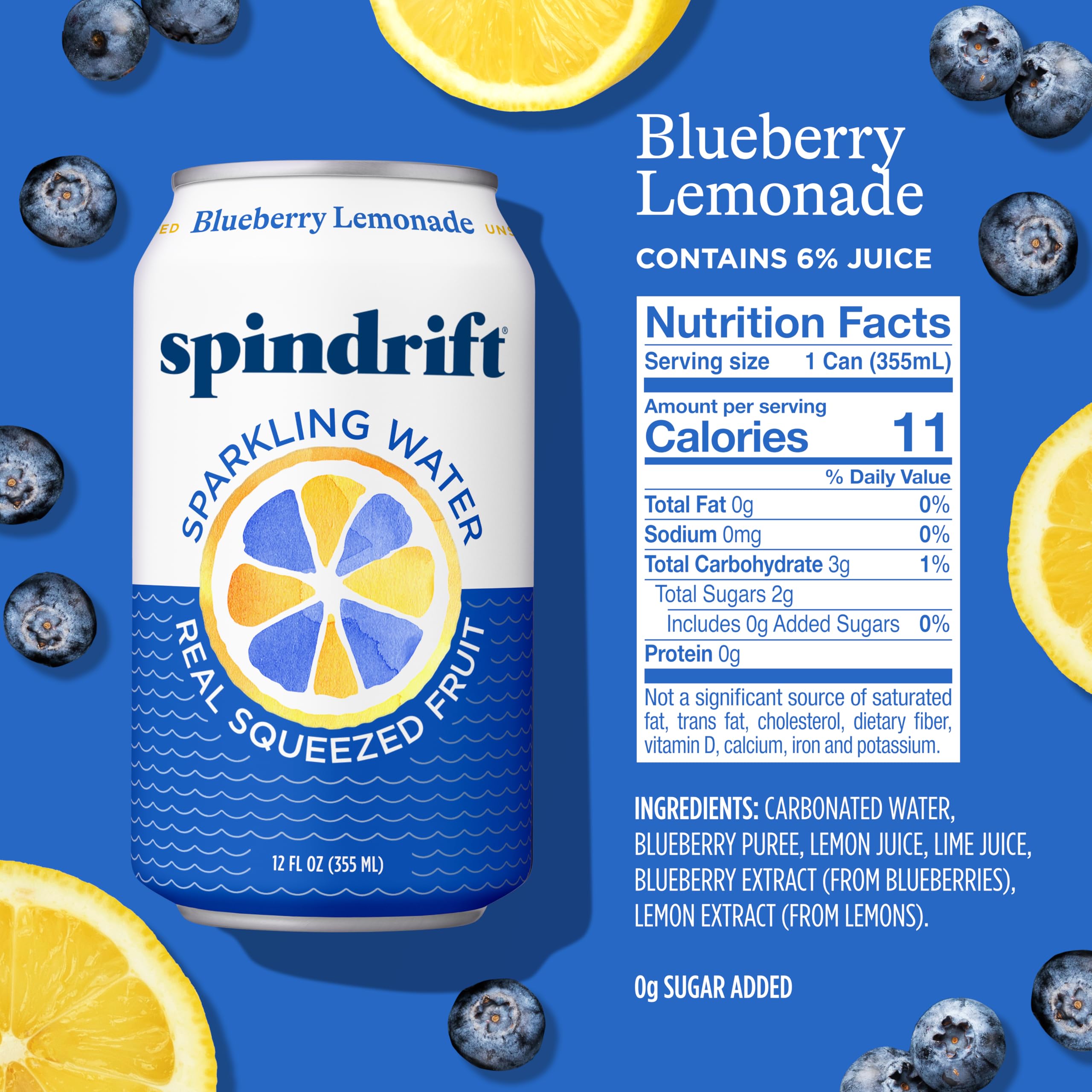 Spindrift close-up of can surface highlighting real fruit texture