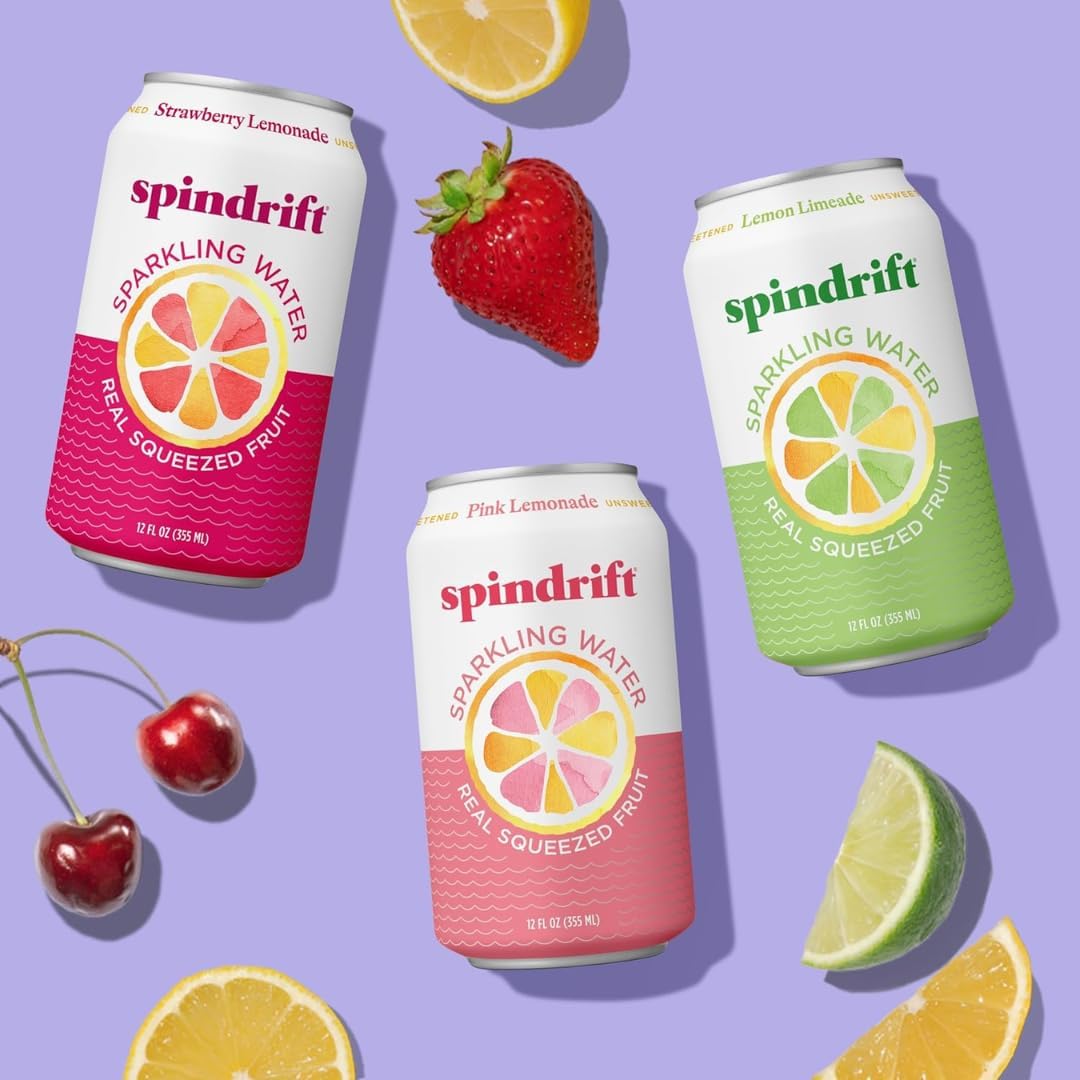 hand holding Spindrift can to show 12 oz size and portable convenience