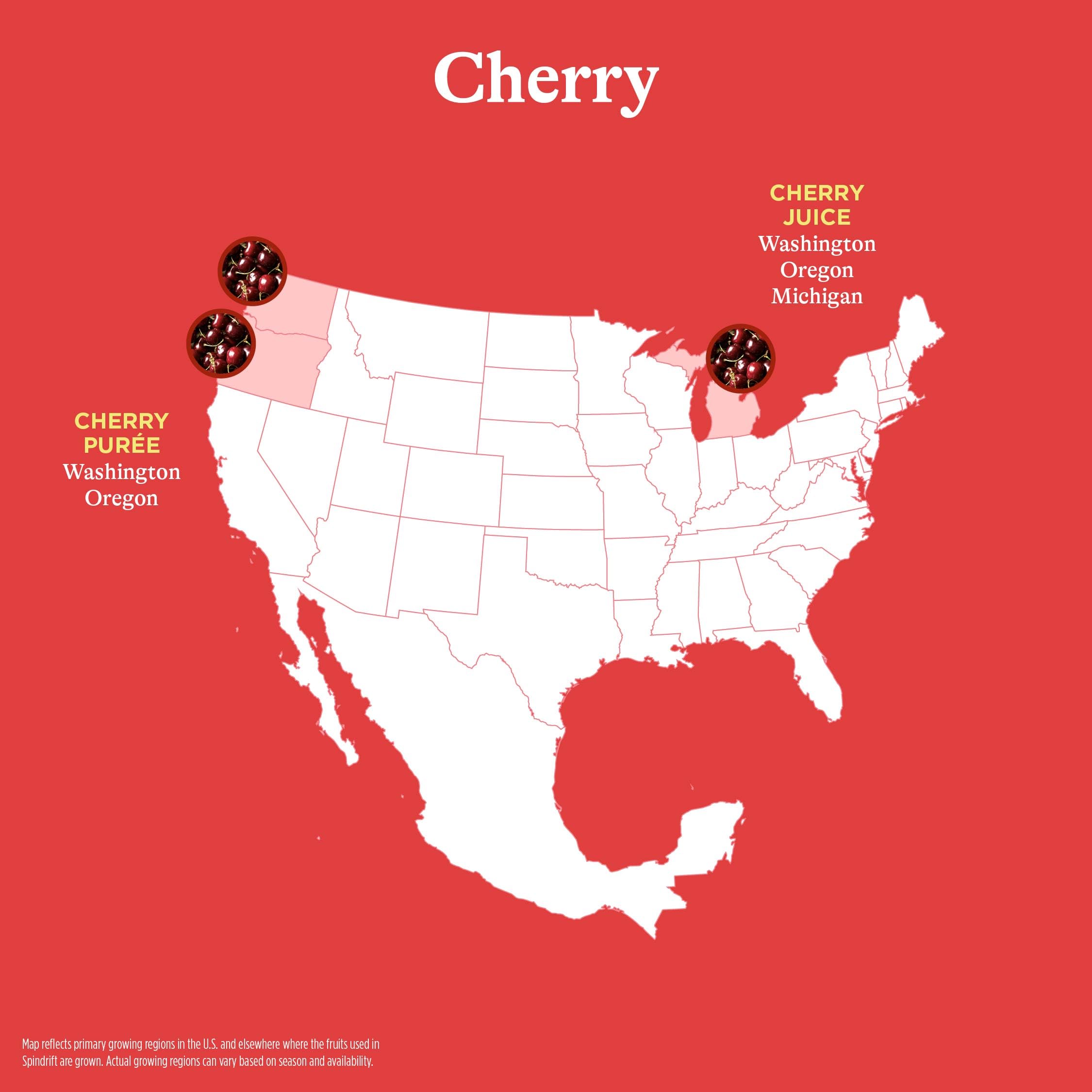 Spindrift cherry can close-up label highlighting brand and natural ingredient transparency