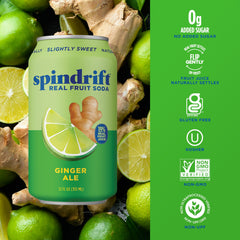Spindrift ginger ale bubble close-up showing light carbonation and smooth mouthfeel