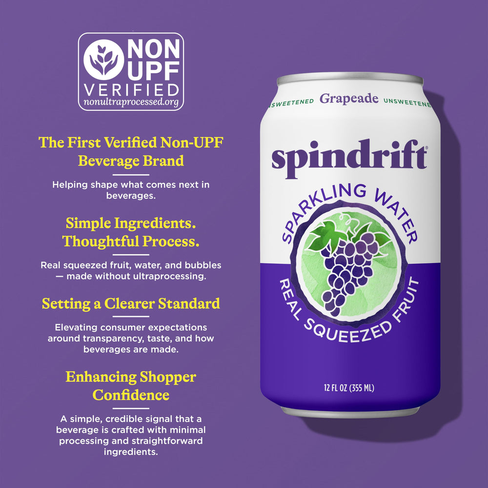 Close-up of Spindrift bubbles and texture showing crisp carbonation benefit