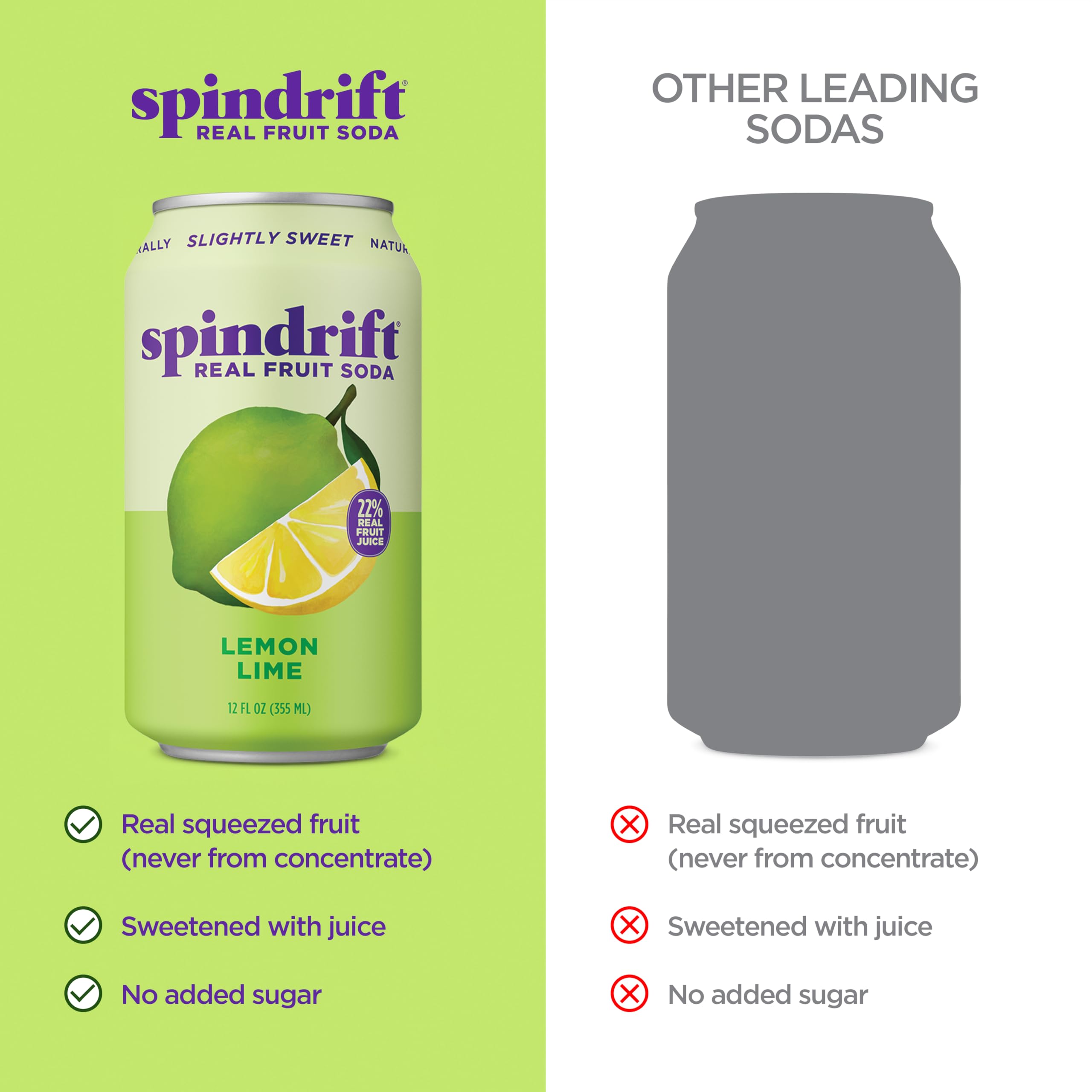 Spindrift lemon lime open can bubbles illustrating light carbonation and smooth taste