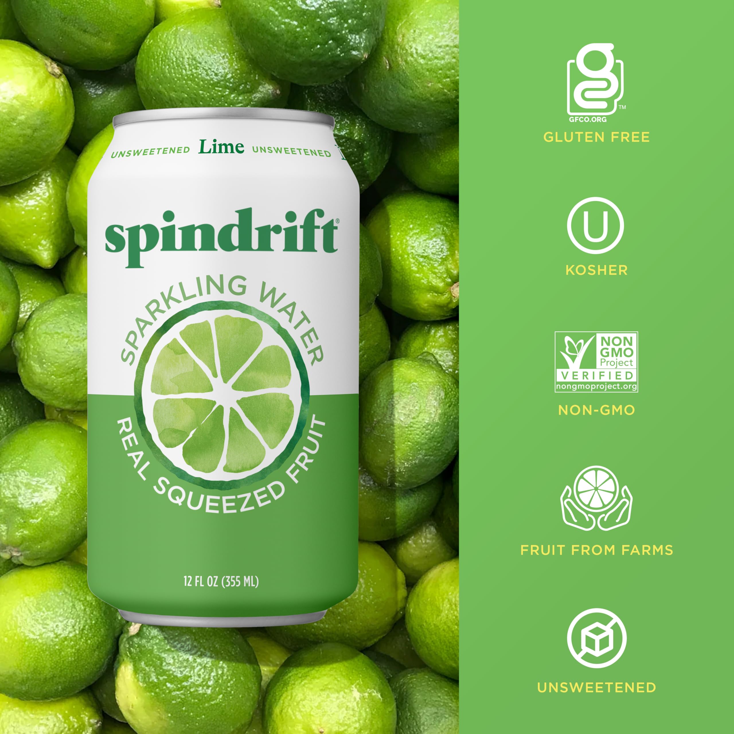 Spindrift lime poured over ice in glass offering crisp, chilled refreshment
