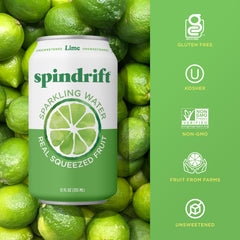 Spindrift lime poured over ice in glass offering crisp, chilled refreshment