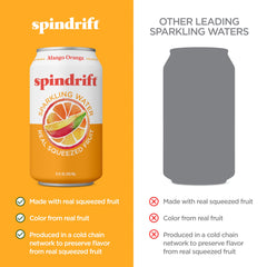 Spindrift Mango Orange pouring into glass with gentle bubbles for vibrant refreshment